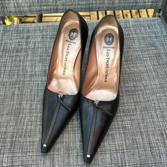 Vintage leather pointed toe heel - Picture 2 of 9